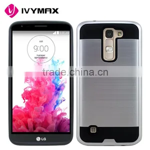 IVYMAX Factory Wholesale Dark Silver Brushed Metal Texture Cell Phone Case For LG Tribute 5 K7/MS330 Devices thumbnail-1