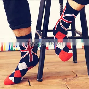 Custom White Striped And Star Design Half Terry Elastic Cuff Cotton Men Sport Socks Quality Choice thumbnail-6