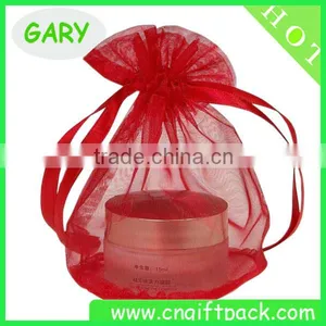 Custom Red Organza Round Bag/Round Organza Wraps thumbnail-1