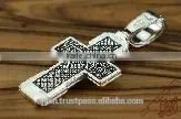 Silver 925 Cross Crucifix. Russian & Greek Orthodox Style. Burnished Silver thumbnail-4