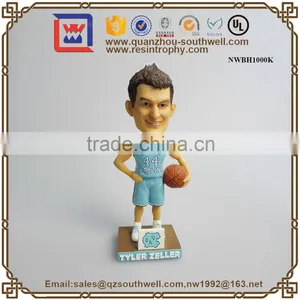 Polyresin Bobble-head Basketball Player Custom Made Pvc Bobblehead Dolls thumbnail-1