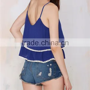 Hot Girl Fashion Double Layer Spaghetti Strap Short Cami Tops One Piece Camisole SYA15387 thumbnail-3
