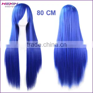 80cm Long Black Straight Beauty Cosplay Hair Wig thumbnail-6
