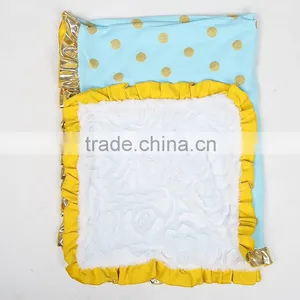 Gold Dots Minky Baby Blankets Super Soft and Beyond Adorable Baby Quilt Gold Baby Blanket Quality Choice thumbnail-2