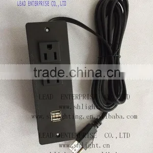 US Standard Recessed Mounted 2-outlet With 2 Combined USB Port thumbnail-2