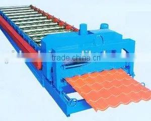 1100 Glazed Tile Roll Forming Machine Slanting Circular Arc Color Steel Glazed Roofing Tile Roll Forming Machine thumbnail-5