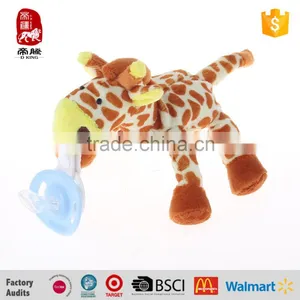 Cute Plush Toy Giraffe Animal With Silicone Baby Teether Pacifier thumbnail-2