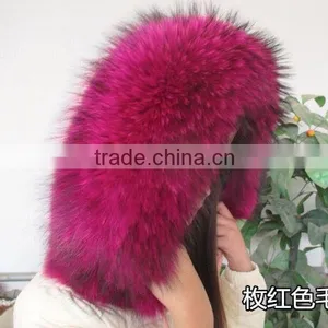 FIF-RC-40 Big Raccoon Fur Collar for Women Winter Jacket/Parka/Coat Detachable Real Fur Trim for Hood thumbnail-2
