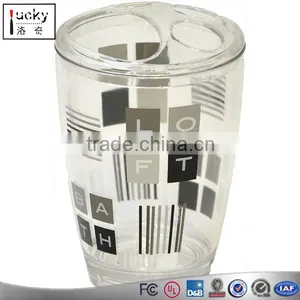 Clear Acrylic Printed Toothbrush and Toothpaste Holder thumbnail-3