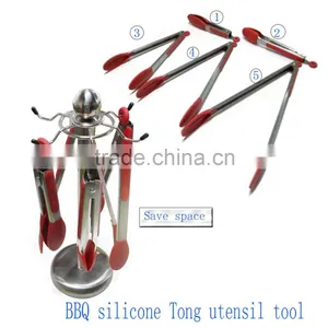 OEM China Factory Kitchen Utensil Accessory Silicone Food Tong , BBQ Pasta Tongs thumbnail-6