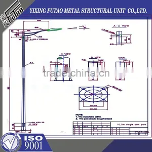 High Quality Galvanized Hot Dip Galvanized Steel Lamp Pole thumbnail-2