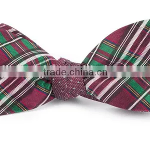 2016 Latest Fashion Custom Made Plaid Self-tie Woven Silk Mens Bow Tie thumbnail-5