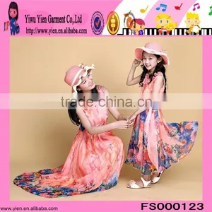 Good Quality Mum Daughter Dress Chiffon Mum Daughter Dress thumbnail-1