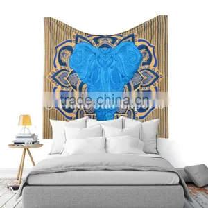 Indian Ombre Elephant With Lotus Mandala Wall Decor Bohemian Hippie Good Luck Wall Hangings Tapestry thumbnail-1