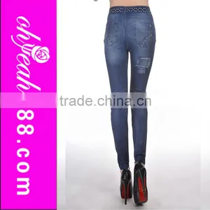 Fashion Jean Printed Hot Design Wholesale Women Leggings Tights thumbnail-1