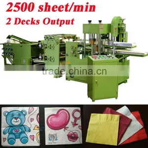 Fastest 2500 Piece Italy Design Embossing Printing Automatic High Speed Quarterfold Napkin Machine thumbnail-1