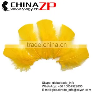 CHINAZP Bulk Plumage Eagle Natural Dyed Golden Yellow Turkey T-Base Body Feathers for Sale thumbnail-1