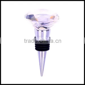 Beautiful Cheap Wine Bottle Stopper With a Shiny Crystal Diamond Top thumbnail-1