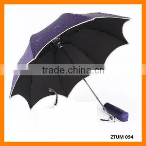 Fashion Polka Dot Bow Print Triple Folding Umbrella thumbnail-1