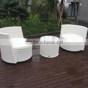 4 Pieces Rattan Swivel Sofa Set Coffee Table Set thumbnail-2