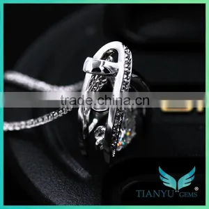 Moissanite Diamond Pendant Designs, 0.5CT VVS Clarity Moissanite Diamond Pendant Set for Women thumbnail-4