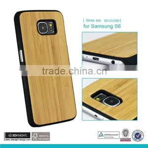 2016 New Arrival Original Wood Logs Case Blank Hard Back Wooden Cell Phone Case For Samsung S6 Case Bamboo Factory Price thumbnail-4
