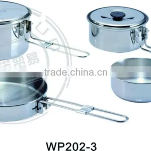 BBQ Metal 2pc Cooking Pot With Fry Pan and Bowl thumbnail-1