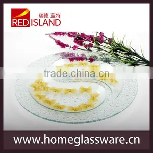 Engraving Divided Glass Candy Plate Fruit Glass Plate thumbnail-1
