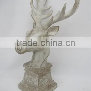 Hot Selling Resin Wash White Deer Head Decoration thumbnail-1