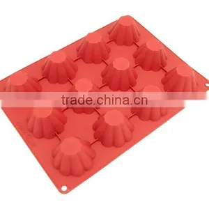 12-Cavity Large Silicone Mold for Homemade Tart, Bundt, Cake, Cheesecake, Pudding, Jello thumbnail-2