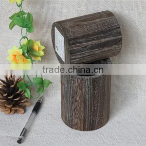 Round Burning Color Office Use Wooden Pencil Holder thumbnail-3