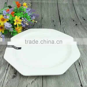 High Quality 7 Inch/9 Inch White Octagon Ceramic Divided Dinner Plate Dishes Restaurant thumbnail-2