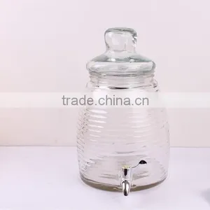 Clear Glass Beverage Dispenser Jar With Faucet thumbnail-6