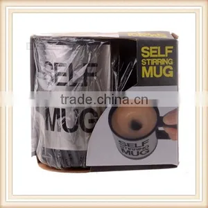 Automatic Plain Mixing Coffee Tea Cup Lazy Self Stirring Mug Button Pressing BLK thumbnail-1