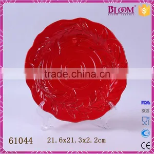 Handmade Ceramic Red Glazed Gift Decorative Plate thumbnail-1