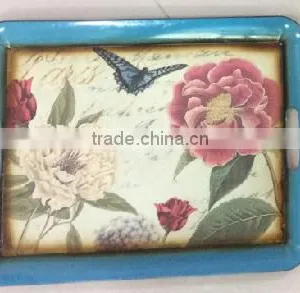 Colorful Flower Plastic Serving Tray thumbnail-1