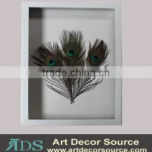 Shadow Box Wall Art With Feather thumbnail-1