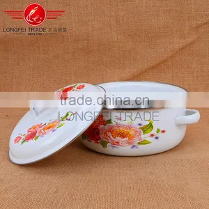 Enamel Polished Bulged Cooking Pot Enamel Casserole Set Stew Pot Enamel Ceramic Soup Pot thumbnail-4