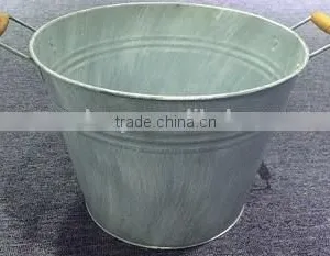 Bucket (White Washing With Wooden Handle) Big Size ,MSO-172 thumbnail-1