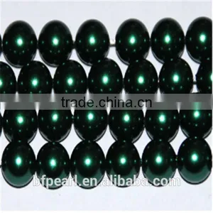 16" 8mm Emerald Round Loose Shell Pearl Beads Strand Jewelry thumbnail-1
