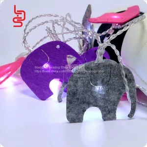 Cutie Elephants Non-woven Fabrics White Light Customized Design Holiday Christmas Home Decoration String Light Sets thumbnail-1