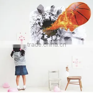 Creative Self Adhesive 3D Basketball Wall Paper for Kids' Room thumbnail-1