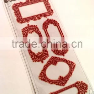 Red Colorway, Classic Glitter Lace Foam Sticker, Elegant Decorative Shinny Glitter Sticker thumbnail-3