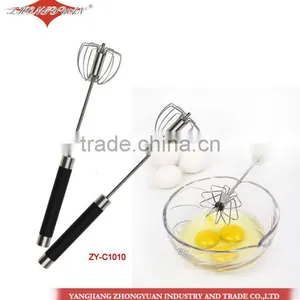 Stainless Steel Rotary Beater Hand Push Kitchen Rotation Hand Egg Whisk thumbnail-1