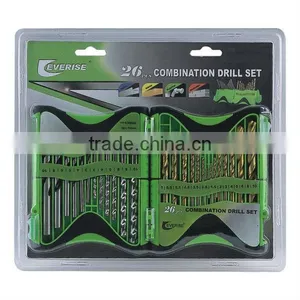 26 Piece Good Quality Combination Drilling Set in Plastic Case thumbnail-1
