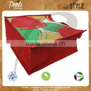PP Laminated Jute Tote Bag With Web Handle & With Hanging Zip Pocket thumbnail-4