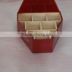 Wooden Chinese Green Tea Box in Polygon thumbnail-1