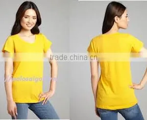 Viet Nam Manufacturer Cheap Wholesale Plain Blank Womens Tshirt thumbnail-4