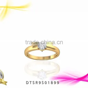 Single Stone Stud Gold Plated Ring thumbnail-1