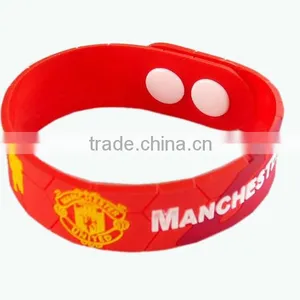 2016 Custom PVC Wristband Football Fans Ajustable Wristband Stud Snap PVC Wristband thumbnail-1